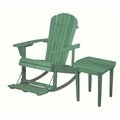 Cama Zero Gravity Collection Sea Green Adirondack Rocking Chair with Built-in Footrest CA3359703